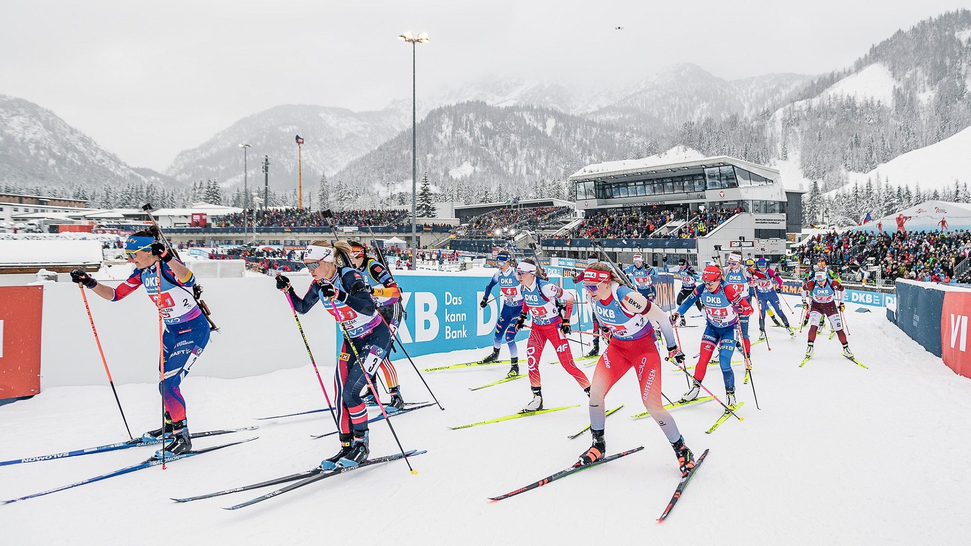 Athleten beim Biathlon Weltcup in Hochfilzen Athleten beim Biathlon Weltcup in Hochfilzen