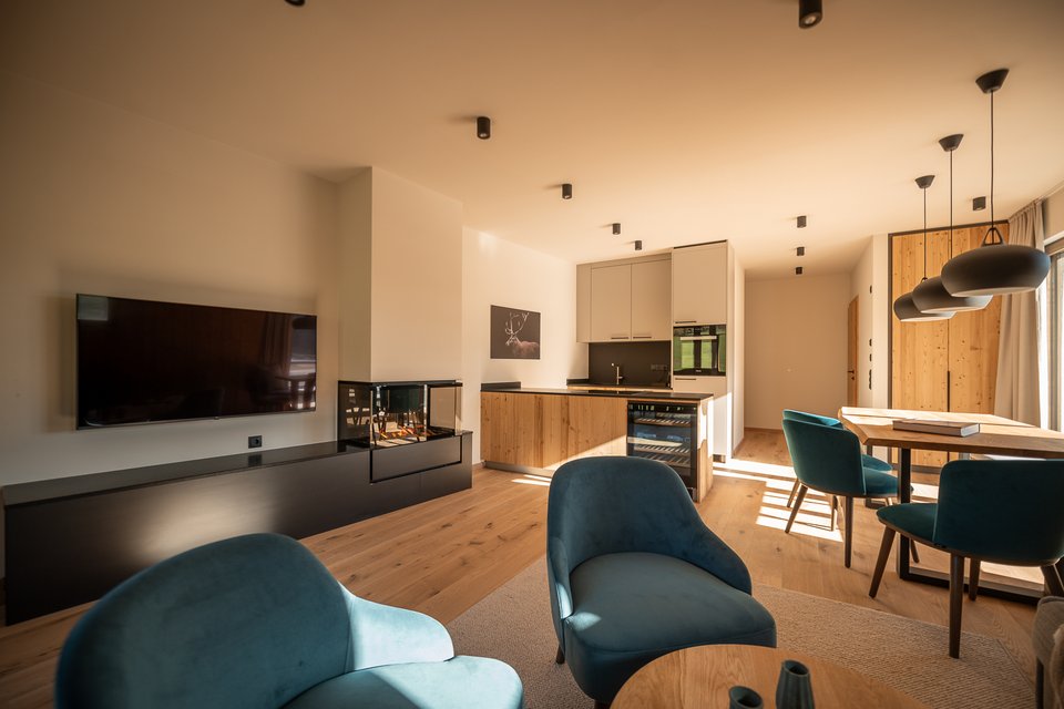 Wohnzimmer in der Suite Fortuna Wellness Deluxe Wohnzimmer in der Suite Fortuna Wellness Deluxe