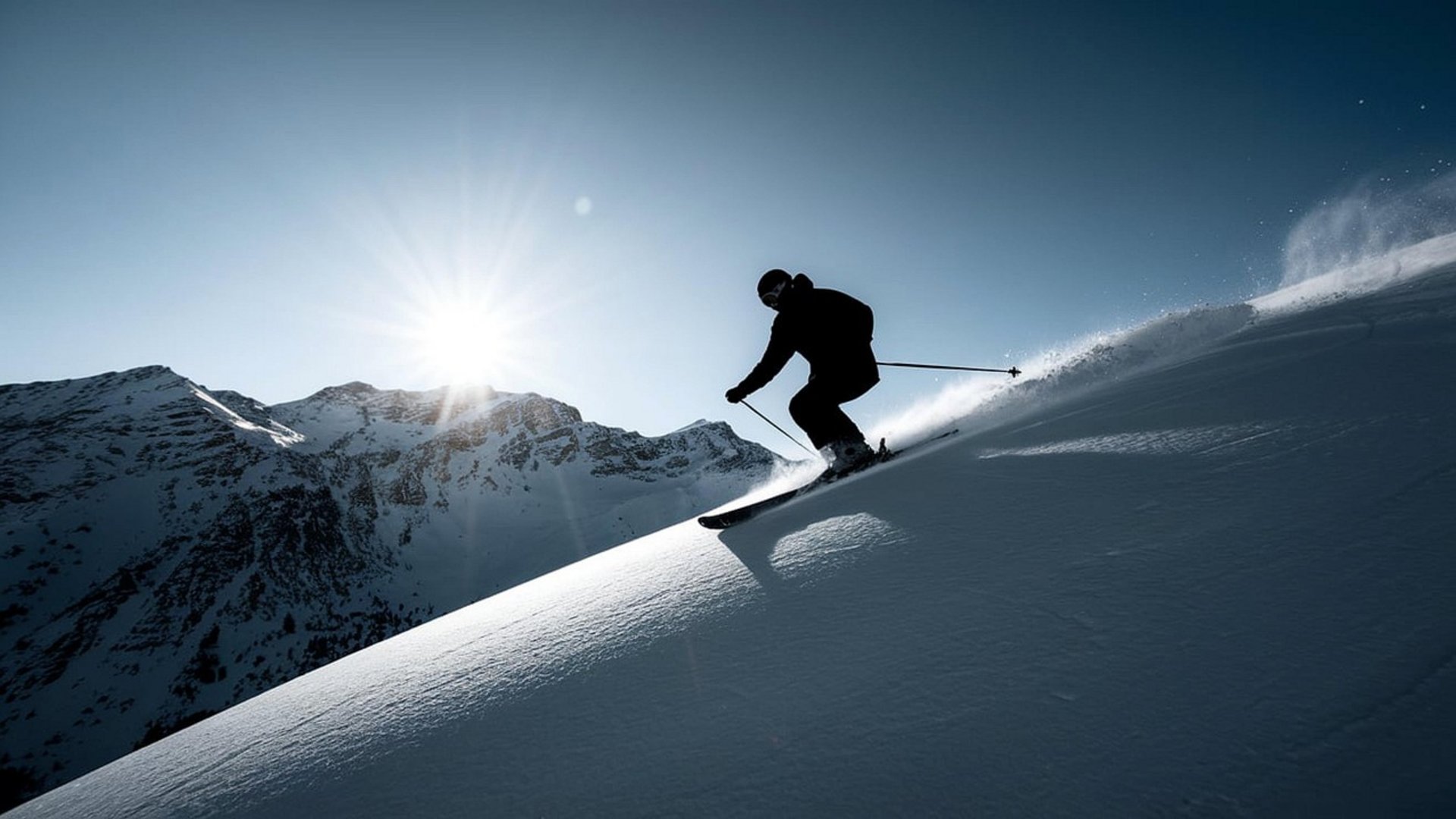 Events Freerider skiing in powder snow
