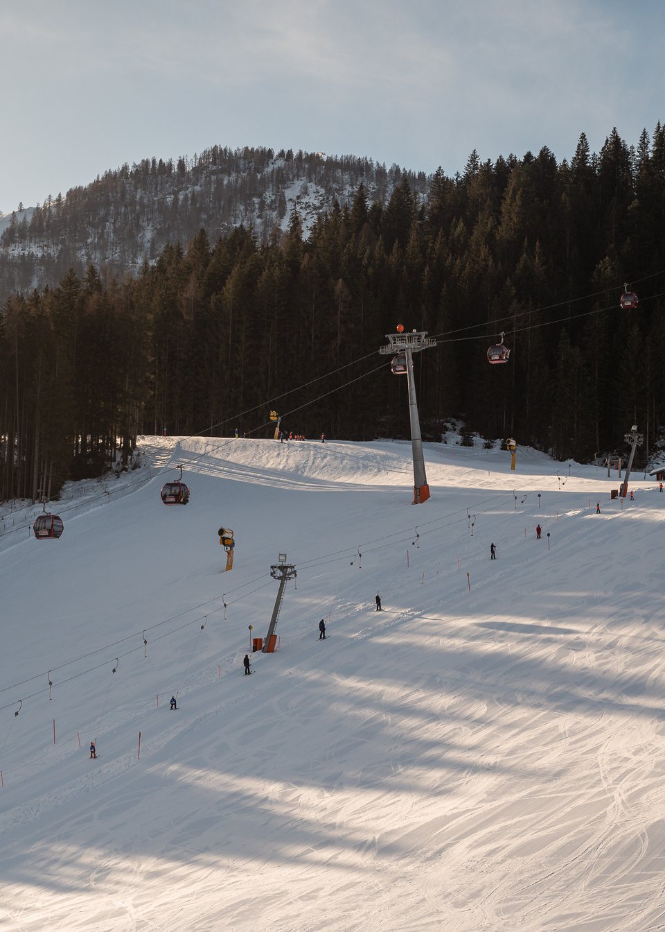 Ski slope with gondola and drag lift in Fieberbrunn Ski slope with gondola and drag lift in Fieberbrunn
